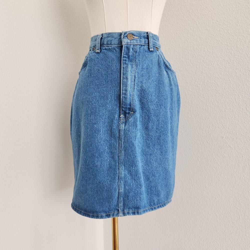 Vintage 90s Gitano Express Denim High Waisted Mini Skirt Preppy Americana XS